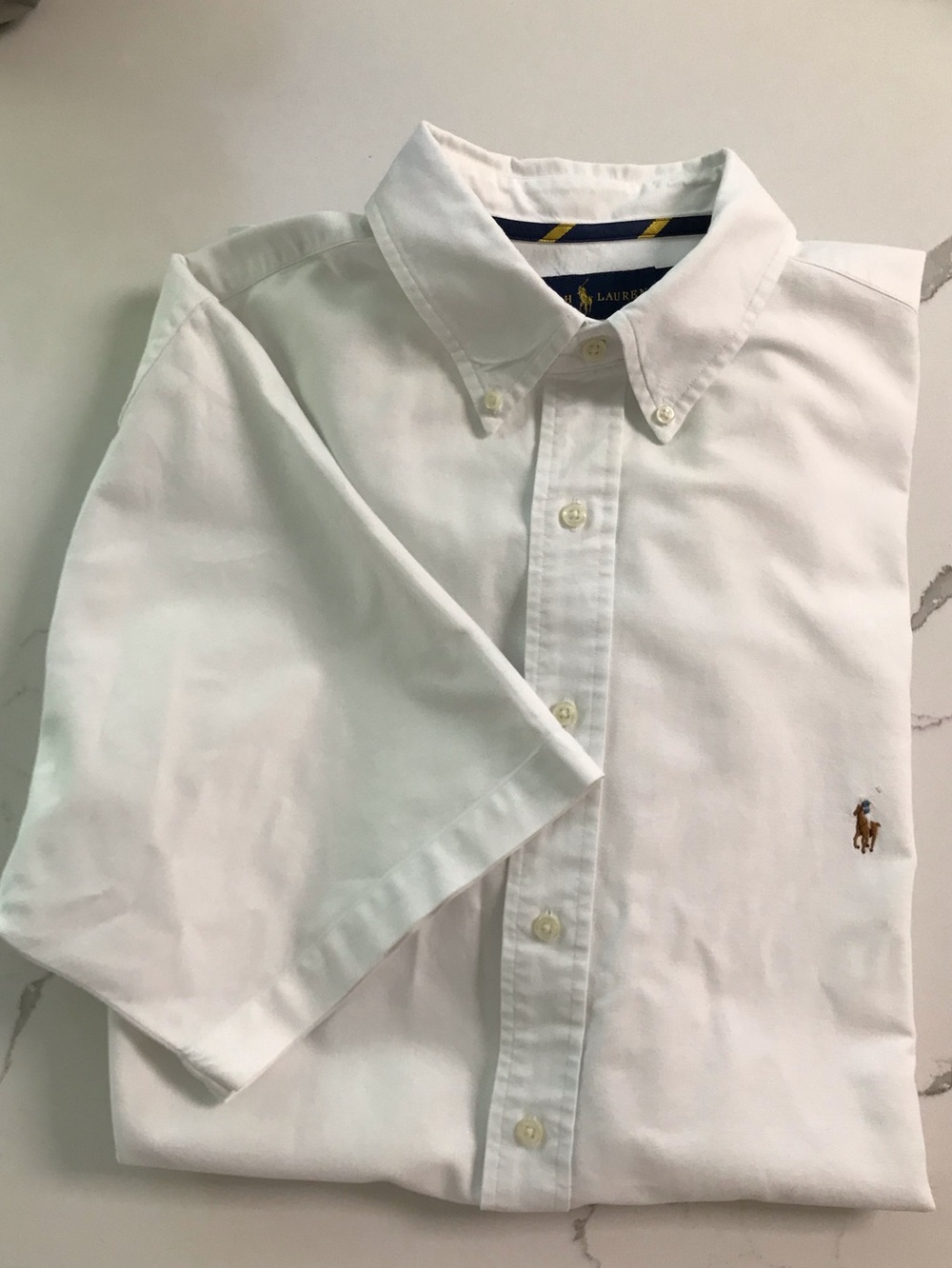 Ralph Lauren White Button-Down Shirt with Embroidered Pony XL Classic Fit